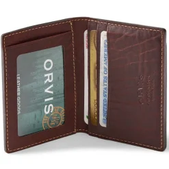 Men Orvis Wallets|Bison Leather Folding Card Carrier