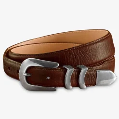 Men Orvis Belts|Bison Tapered-Edge Belt With Silver Buckle