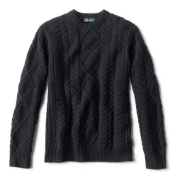 Men Orvis Sweaters|Cable Crewneck Sweater