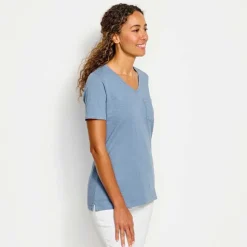 Women Orvis Shirts|Canyon Garment-Dyed V-Neck Short-Sleeved Tee