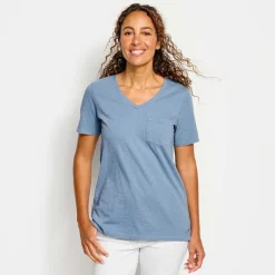 Women Orvis Shirts|Canyon Garment-Dyed V-Neck Short-Sleeved Tee