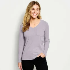 Women Orvis Shirts|Canyon V-Neck Long-Sleeved Tee