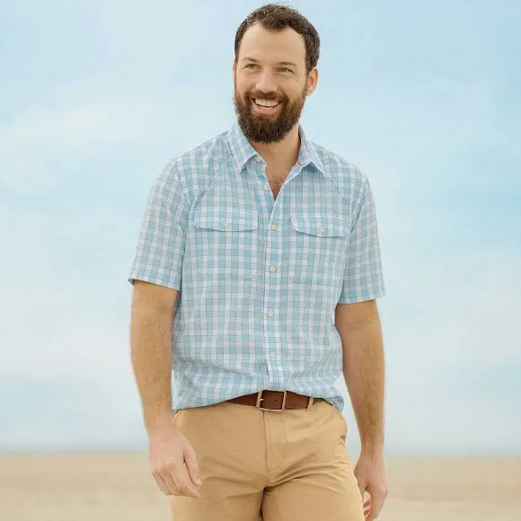 Men Orvis Shirts|Clearwater Seersucker Short-Sleeved Shirt
