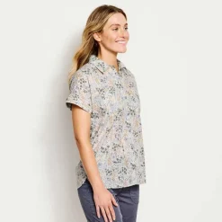 Women Orvis Shirts|Easy Printed Short-Sleeved Camp Shirt