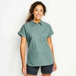 Women Orvis Shirts|Easy Solid Short-Sleeved Camp Shirt