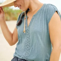 Women Orvis Shirts|Fresh Air Embroidered Dolman Top