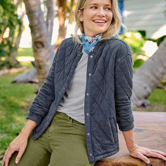 Women Orvis Sweatshirts|Lived-In Quilted Bomber Jacket