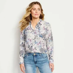 Women Orvis Shirts|Long-Sleeved Everyday Silk Shirt