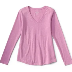 Women Orvis Shirts|Perfect Relaxed V-Neck Long-Sleeved Tee