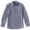 Men Orvis Shirts|Pure Linen Long-Sleeved Shirt