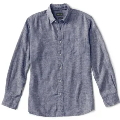 Men Orvis Shirts|Pure Linen Long-Sleeved Shirt