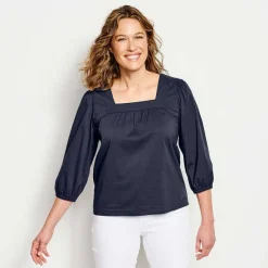 Women Orvis Shirts|River Guide Square-Necked Popover