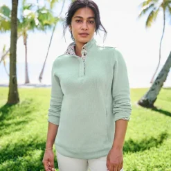 Women Orvis Sweatshirts|Signature Print-Trim Sweatshirt
