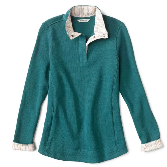 Women Orvis Sweatshirts|Signature Print-Trim Sweatshirt