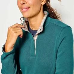 Women Orvis Sweatshirts|Signature Print-Trim Sweatshirt