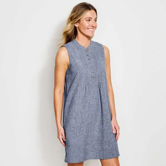 Women Orvis Skirts & Dresses|Tech Chambray Pintuck Tank Dress