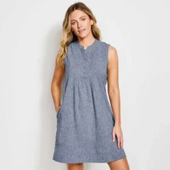 Women Orvis Skirts & Dresses|Tech Chambray Pintuck Tank Dress