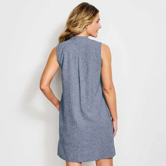 Women Orvis Skirts & Dresses|Tech Chambray Pintuck Tank Dress