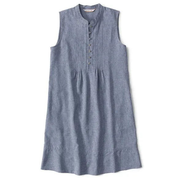 Women Orvis Skirts & Dresses|Tech Chambray Pintuck Tank Dress