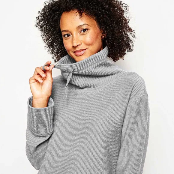 Women Orvis Sweatshirts|Textured Cowl Sweatshirt
